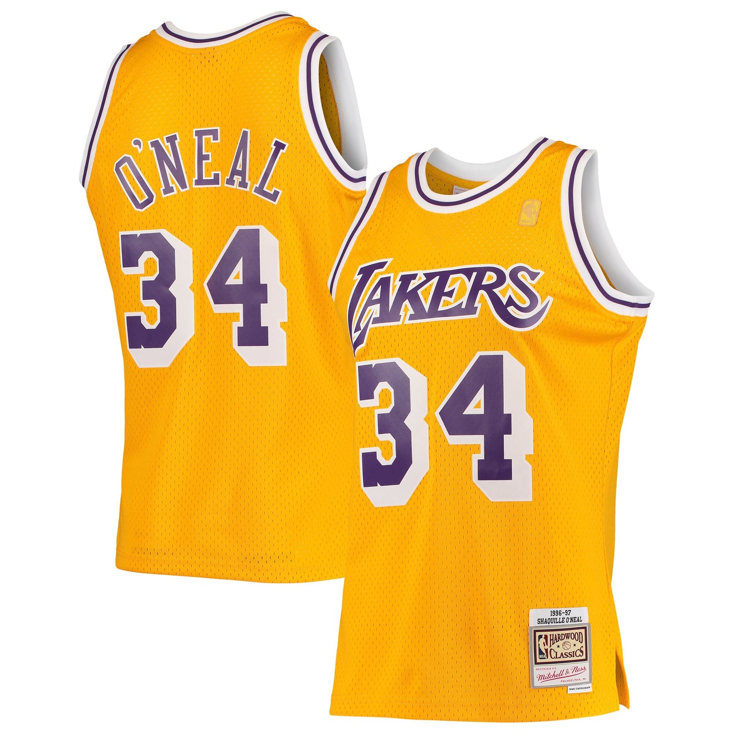 Shaquille O'Neal Los Angeles Lakers Mitchell & Ness Hardwood Classics Swingman Jersey - Gold