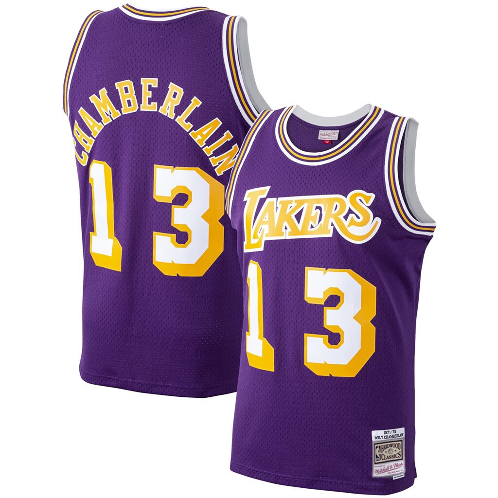 Wilt Chamberlain Los Angeles Lakers Mitchell & Ness Hardwood Classics Swingman Jersey - Purple