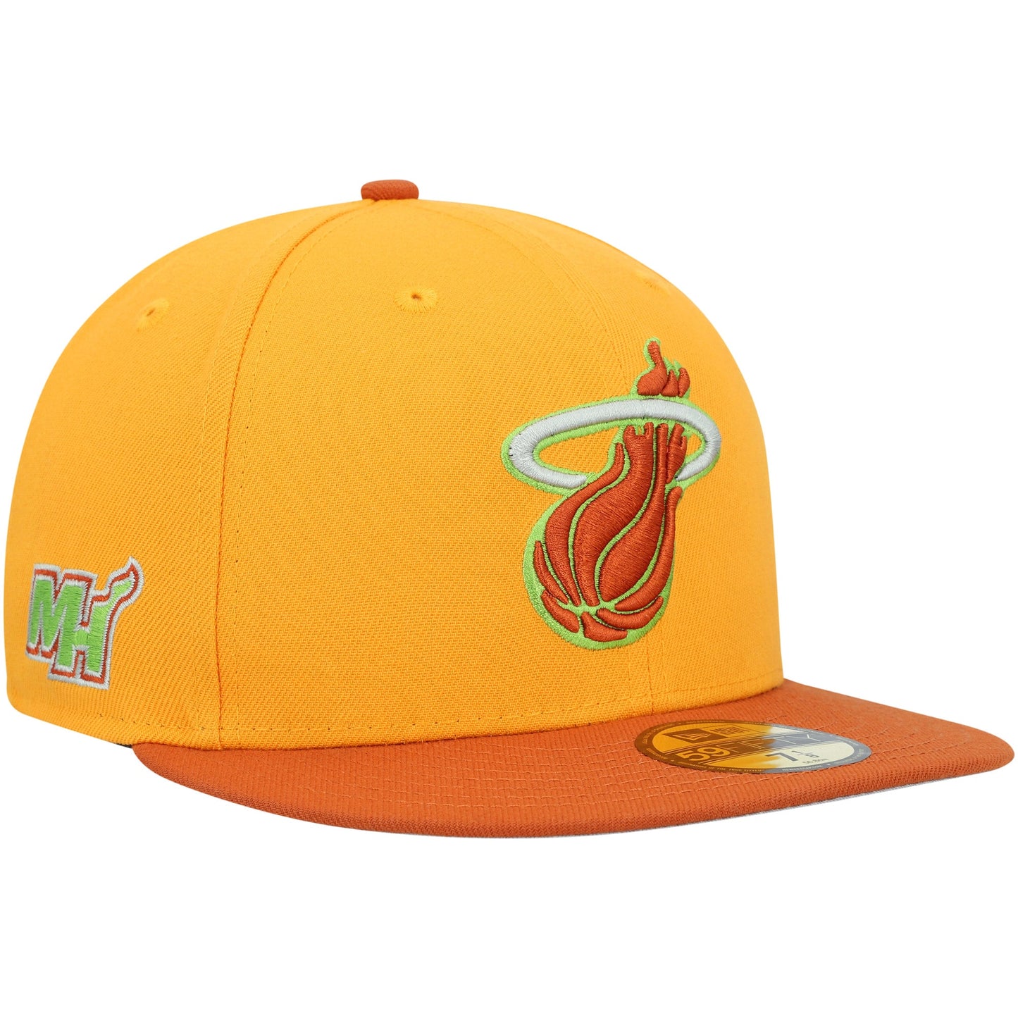 Miami Heat New Era 59FIFTY Fitted Hat - Gold/Rust