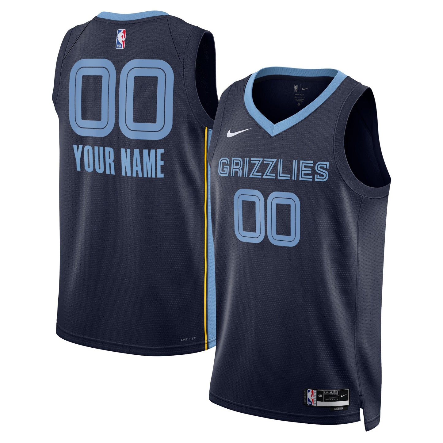 Memphis Grizzlies Nike Unisex Swingman Custom Jersey Navy - Icon Edition
