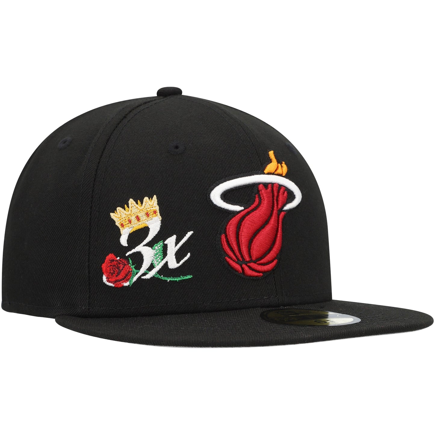 Miami Heat New Era Crown Champs 59FIFTY Fitted Hat - Black