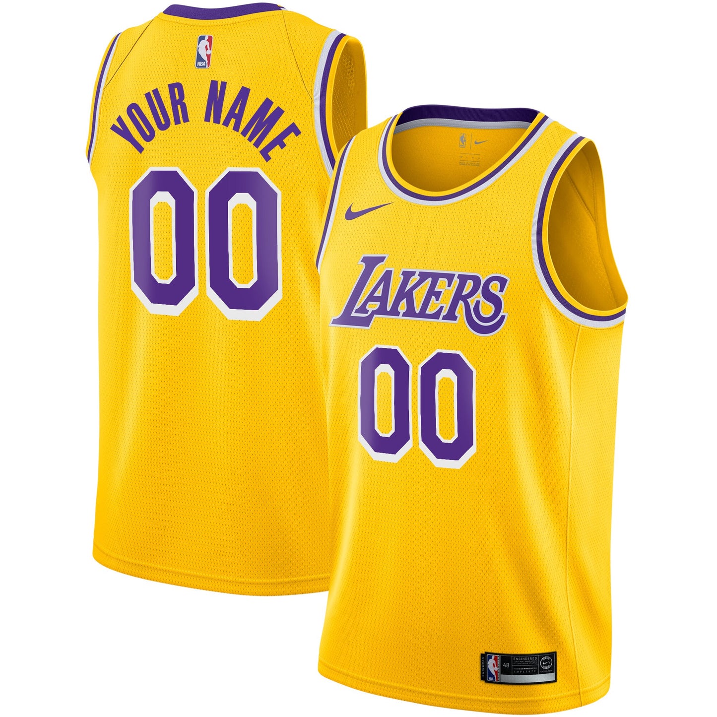 Los Angeles Lakers Nike Custom Swingman Jersey Gold - Icon Edition