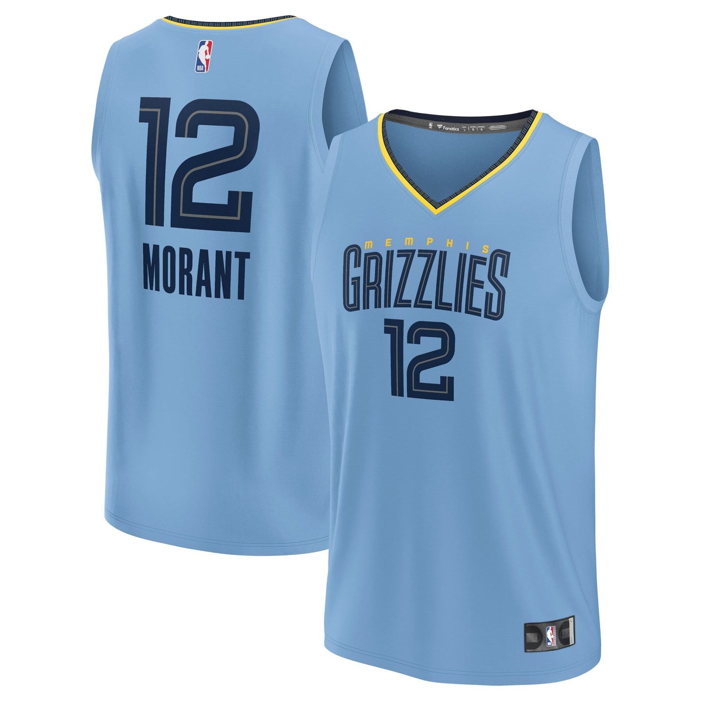 Men's Fanatics Branded Ja Morant Light Blue Memphis Grizzlies Fast Break Replica Player Jersey - Statement Edition