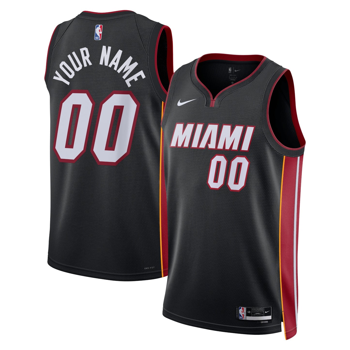 Miami Heat Nike Unisex Swingman Custom Jersey Black - Icon Edition