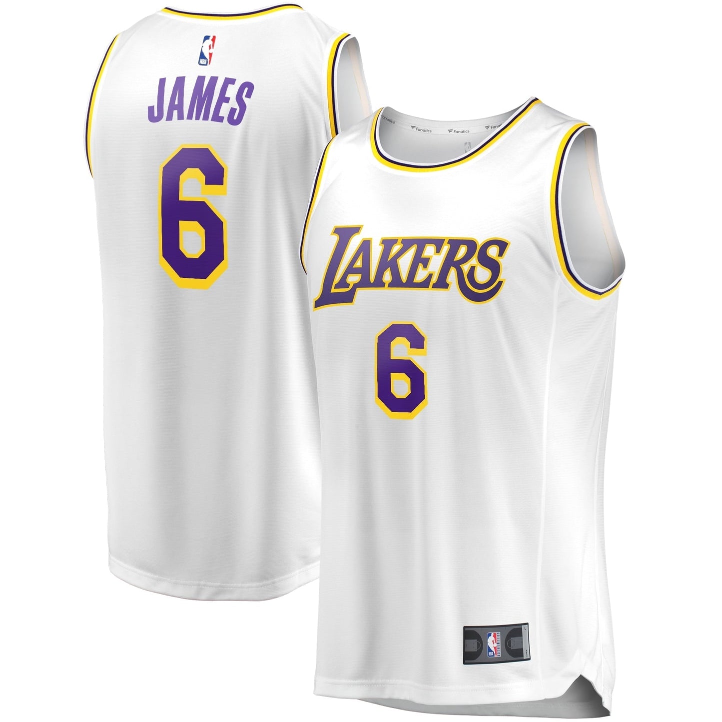 Men's Fanatics Branded LeBron James White Los Angeles Lakers 2021/22 #6 Fast Break Replica Player Jersey - Association