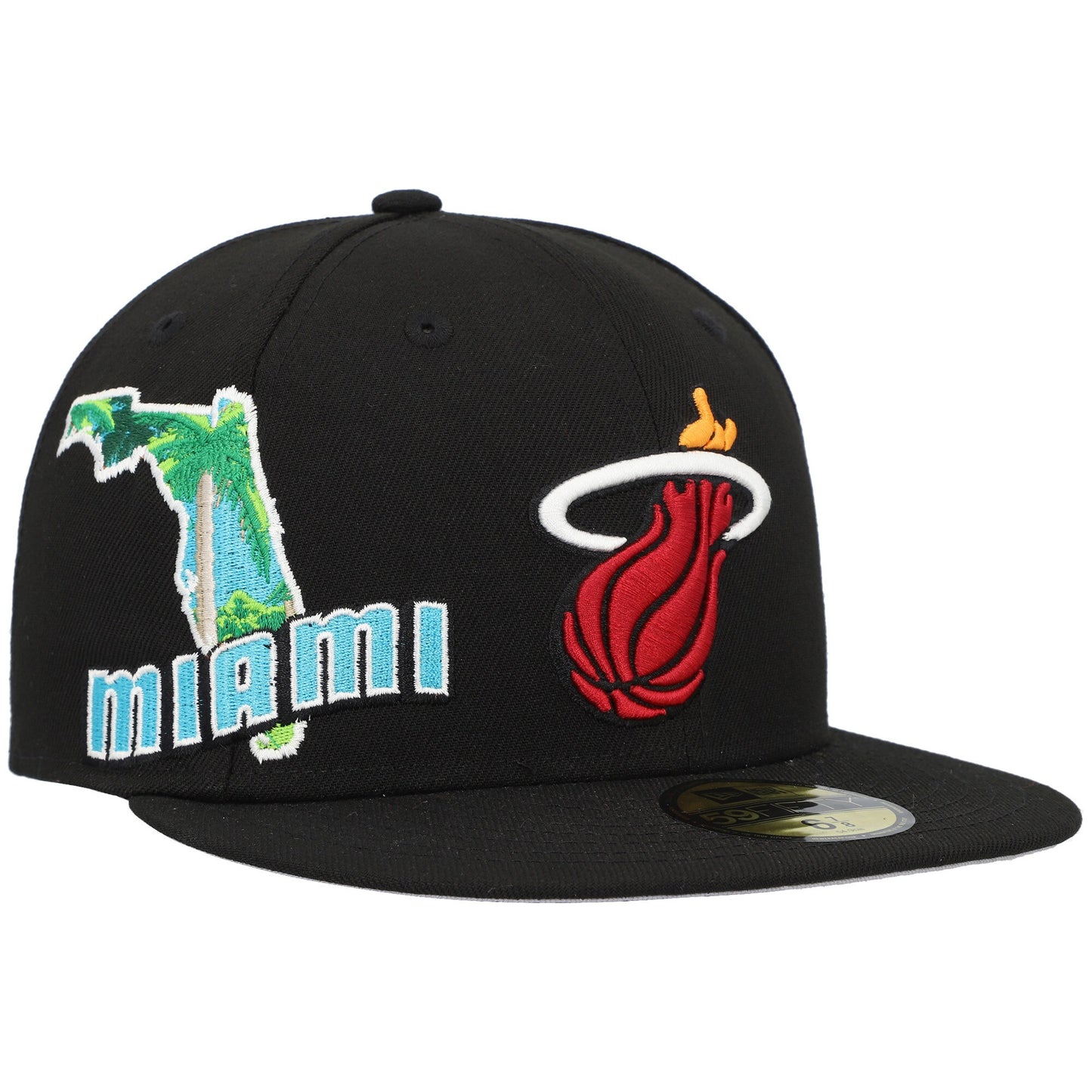 Miami Heat New Era Stateview 59FIFTY Fitted Hat - Black