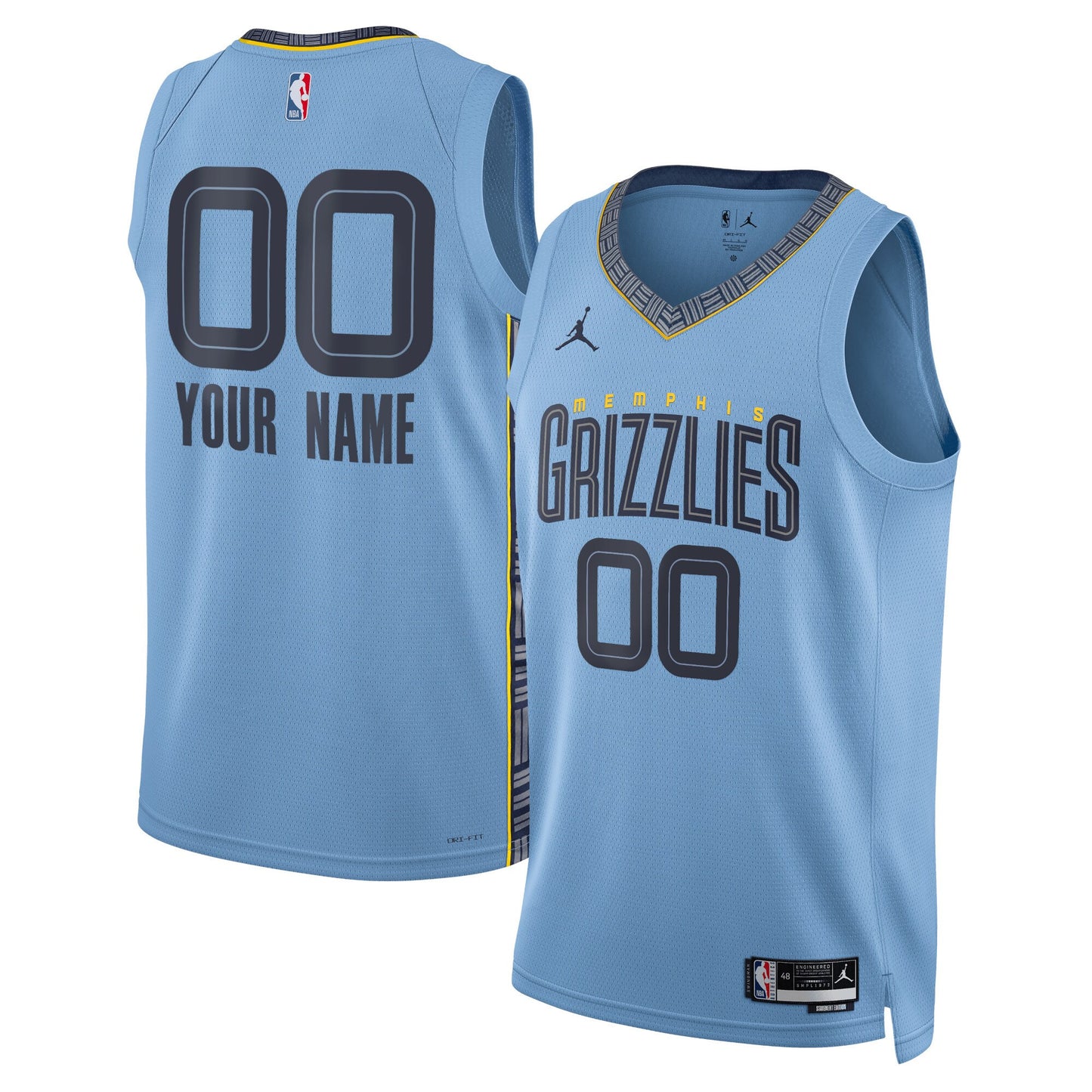 Memphis Grizzlies Jordans Brand Unisex 2022/23 Swingman Custom Jersey - Statement Edition - Blue