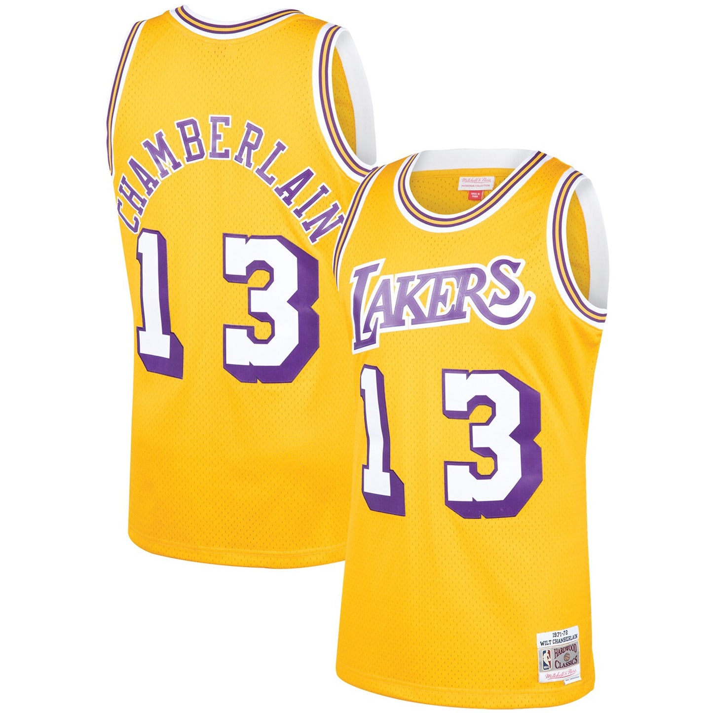 Wilt Chamberlain Los Angeles Lakers Mitchell & Ness Hardwood Classics Swingman Jersey - Gold