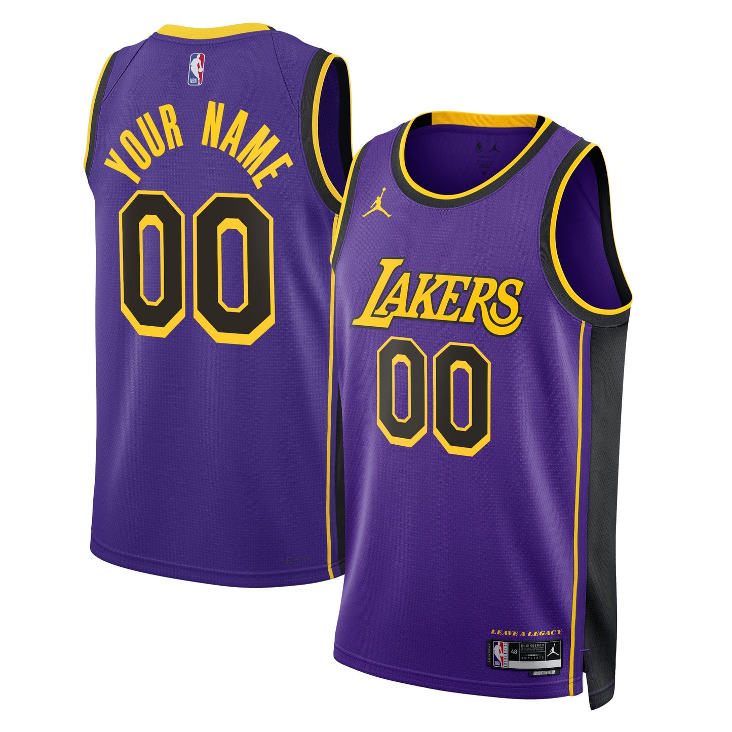 Los Angeles Lakers Jordans Brand Unisex 2022/23 Swingman Custom Jersey - Statement Edition - Purple