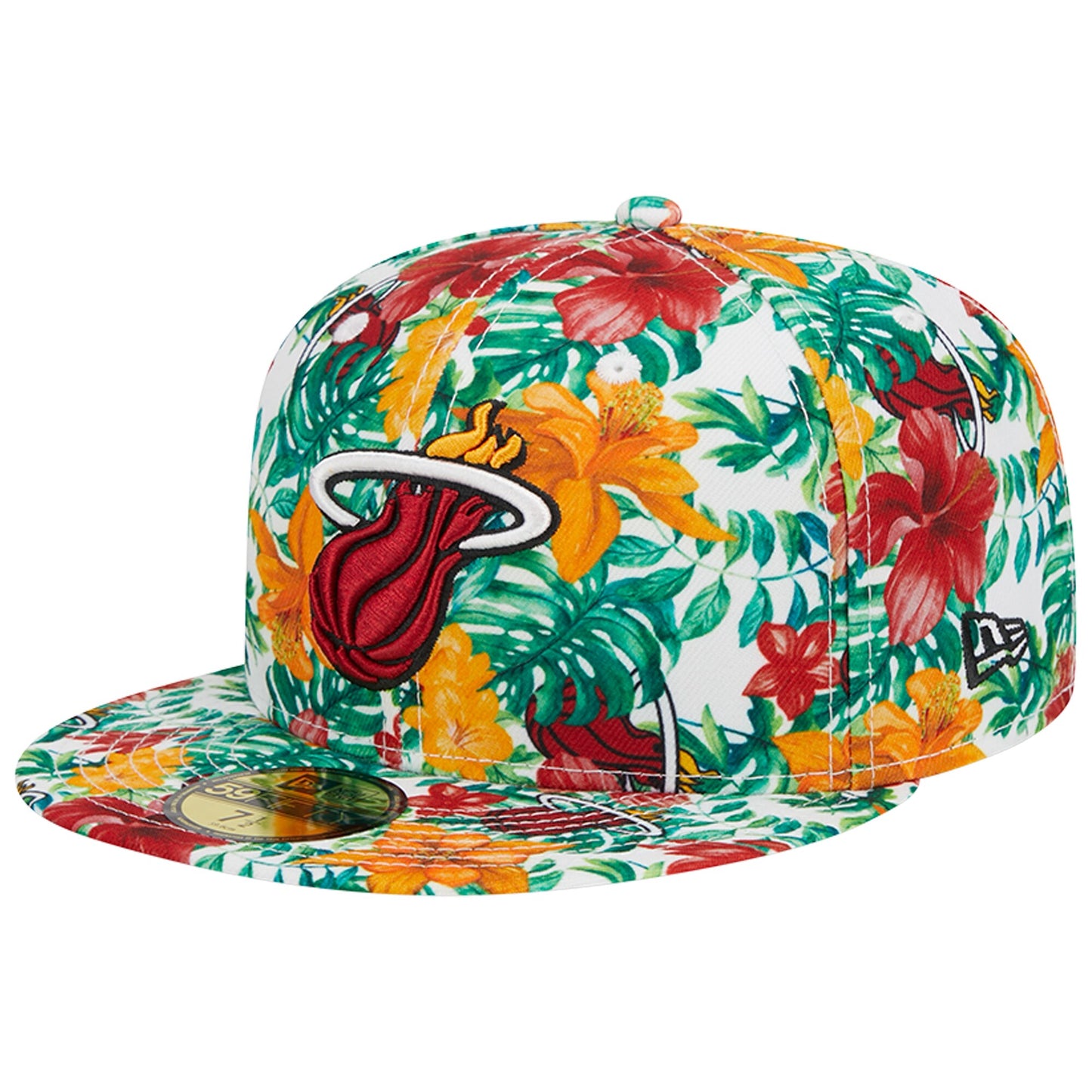 Miami Heat New Era Tropical Hibiscus 59FIFTY Fitted Hat