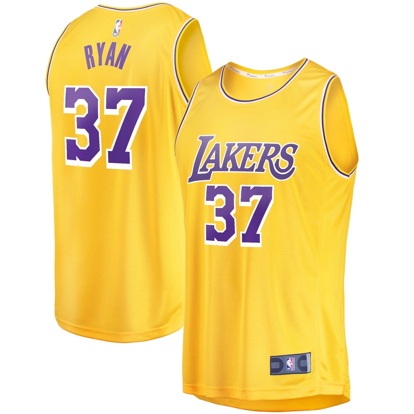 Men's Fanatics Branded Matt Ryan Gold Los Angeles Lakers Fast Break Replica Jersey - Icon Edition