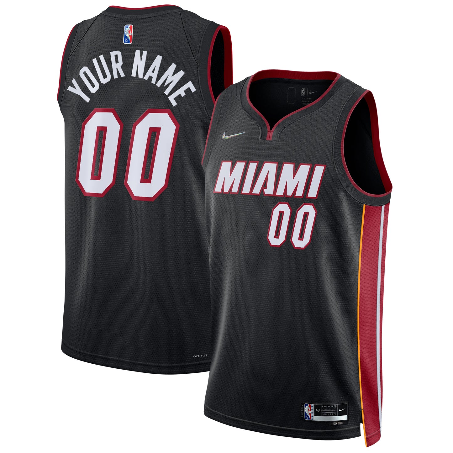 Miami Heat Nike 2021/22 Diamond Swingman Custom Jersey - Icon Edition - Black